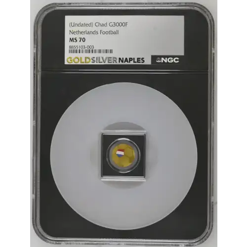 ND - 1/1000oz Netherlands Football Gold Coin - Chad G3000F - NGC MS70 (D-3)